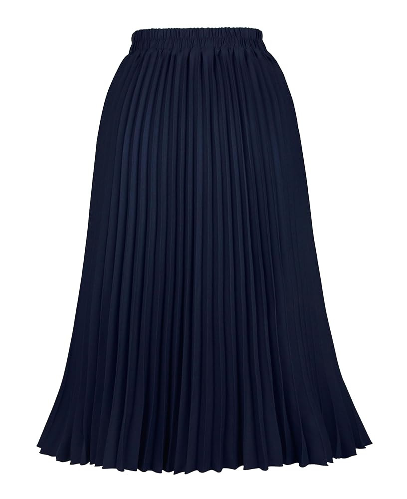Women's Pleated Skirts High Elastic Waist A-Line Swing Skirt Midi Length | Amazon (US)