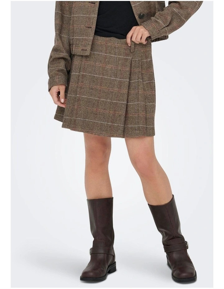 ONLYRicca Life Check Mini Skirt in Brown | Myer