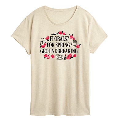 Women's The Devil Wears Prada Florals For Spring Short Sleeve Graphic T-Shirt - Birch - Small | Target