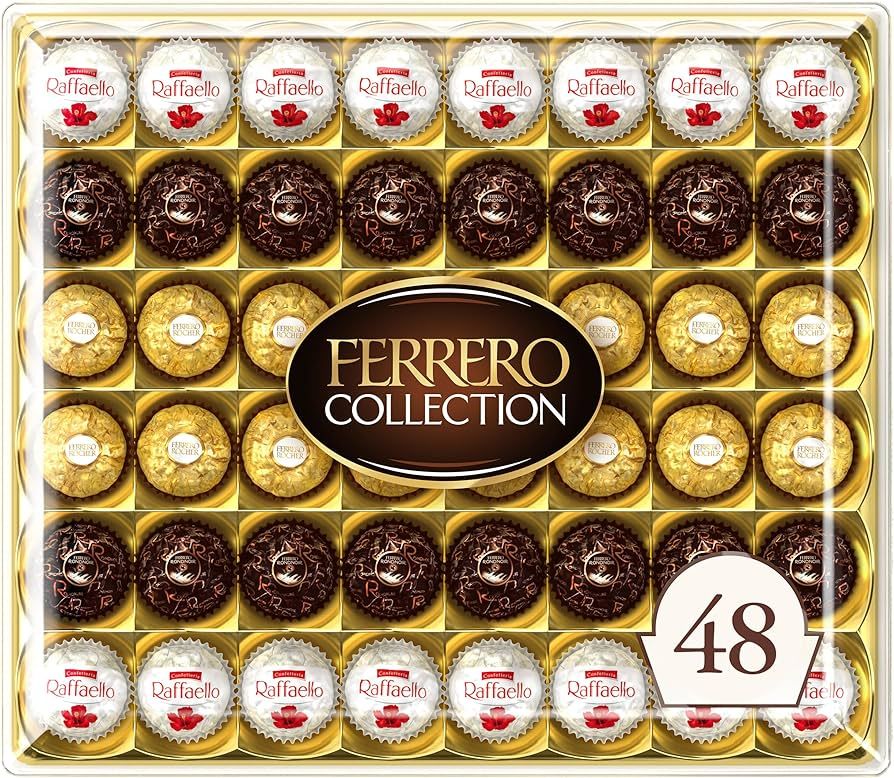 Ferrero Rocher Collection, 48 Count, Gourmet Assorted Hazelnut Chocolate and Coconut, Valentine's... | Amazon (US)