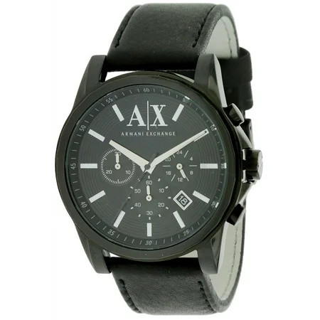 Armani Exchange Black Leather Chronograph Mens Watch AX2098 | Walmart (US)