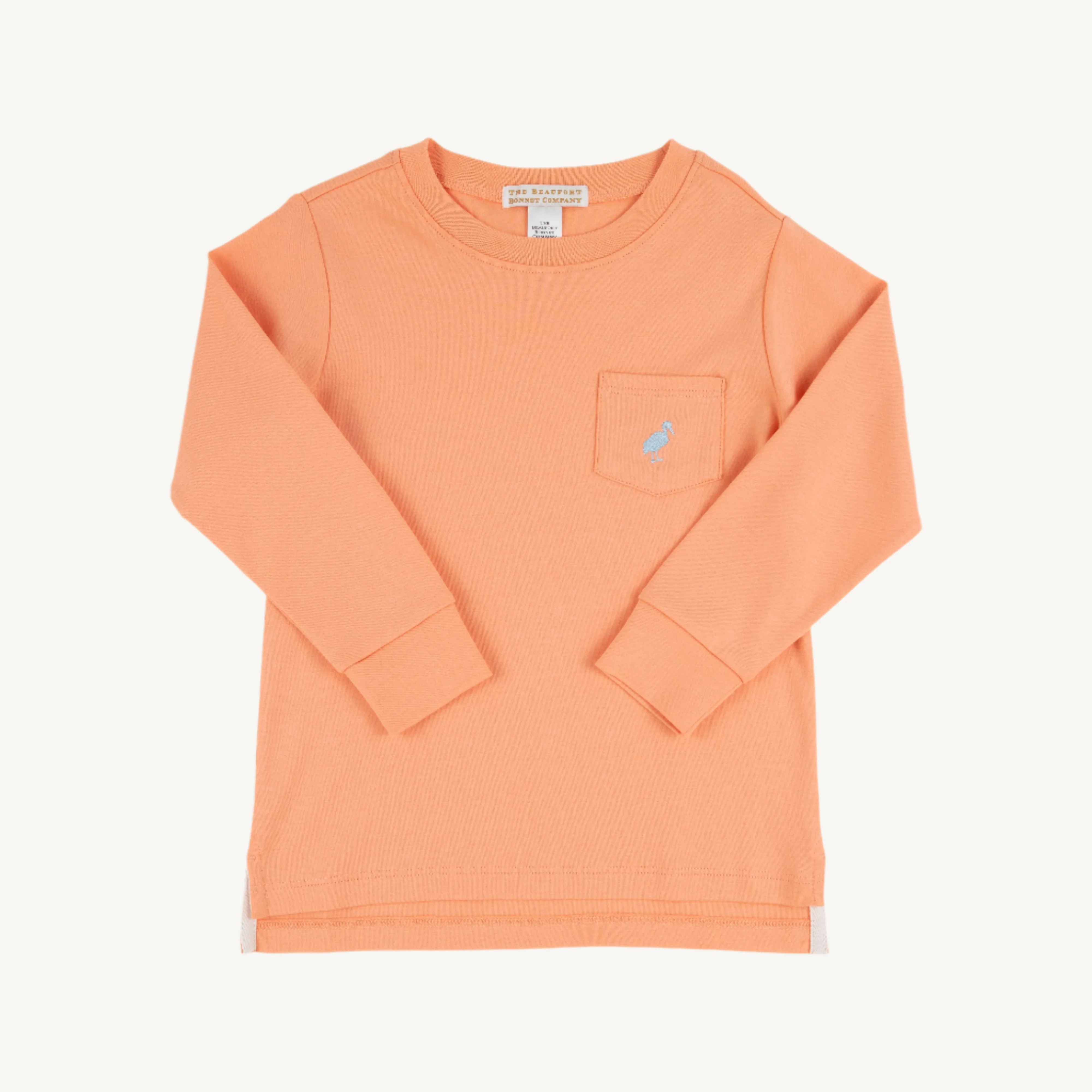 Long Sleeve Carter Crewneck - Seashore Sherbet with Buckhead Blue Stor | The Beaufort Bonnet Company
