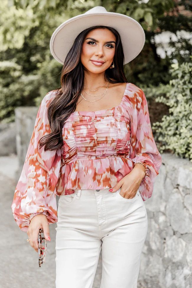 Picking Petals Blouse Mauve Floral Blouse | Pink Lily