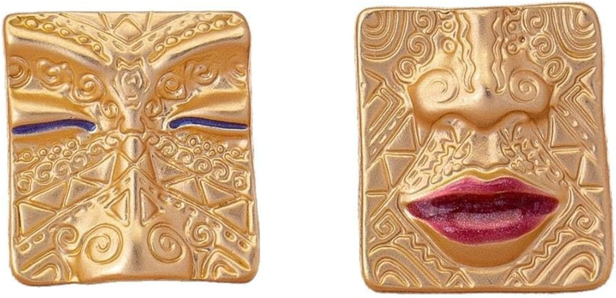 Abstract Unique Human Face Earrings for Women Asymmetrical Woman Face Dangle Earrings Vintage Lip... | Amazon (US)