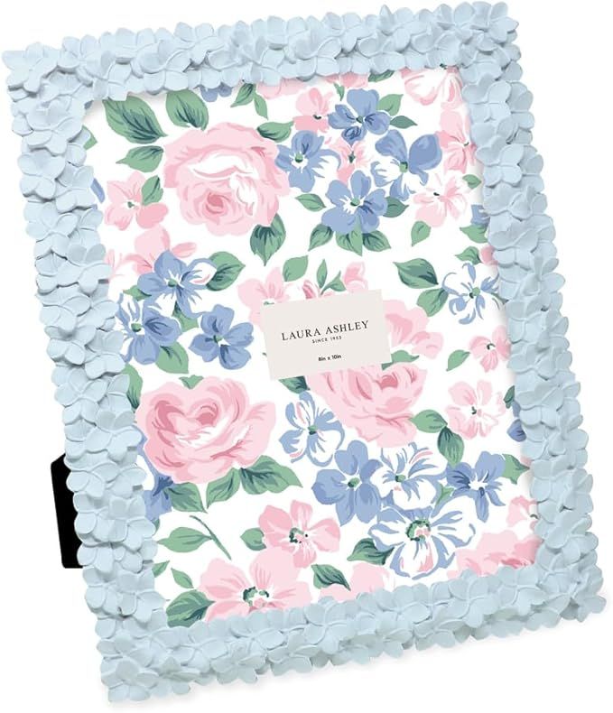 Laura Ashley 8x10 Powder Blue Flower Textured Hand-Crafted Resin Picture Frame w/Easel & Hook for... | Amazon (US)