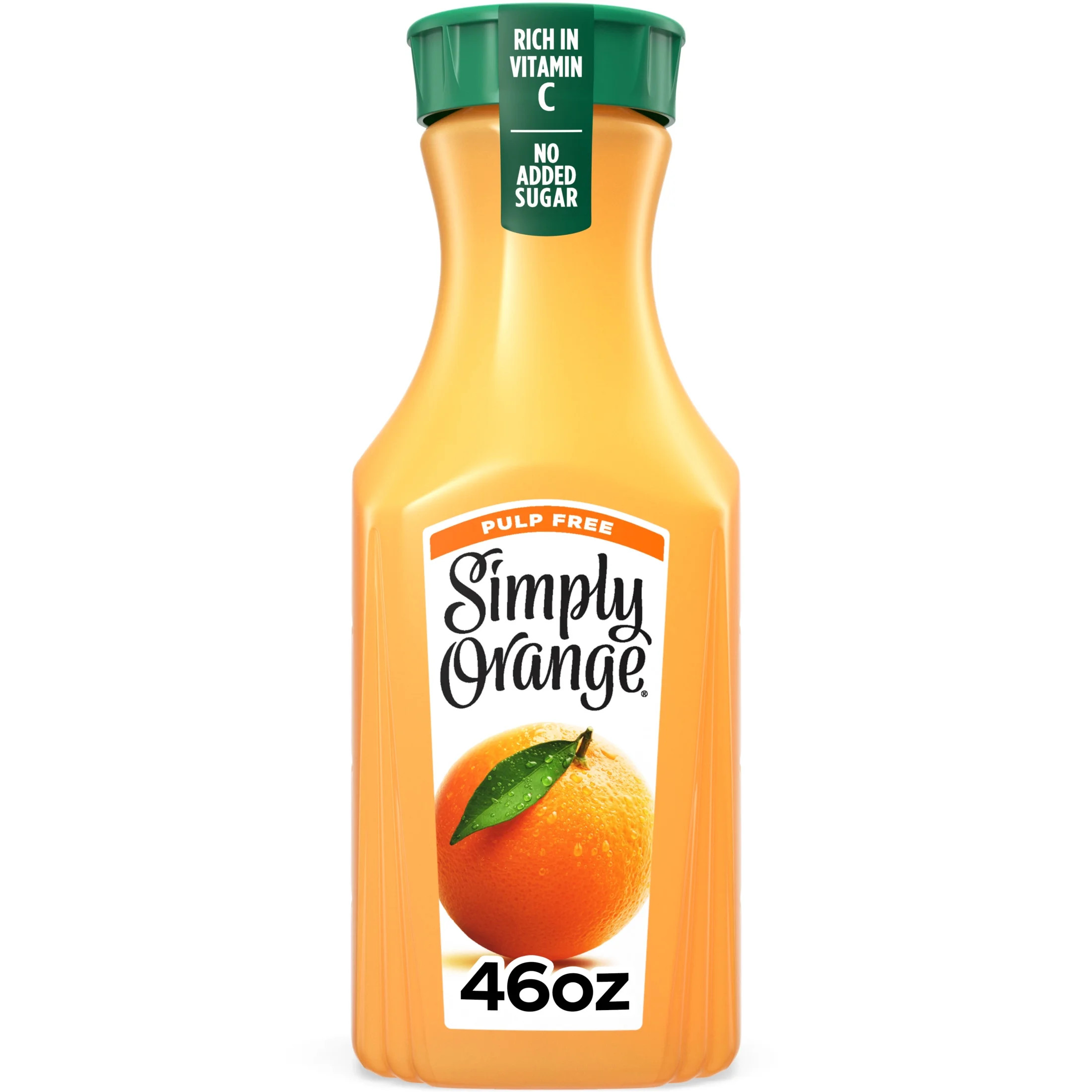 Simply Orange Pulp Free Orange Juice, 46 fl oz Bottle | Walmart (US)