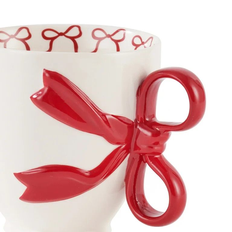 Holiday Time 14.5 Oz Red Bowl Ceramic Mug, Set of 4 | Walmart (US)