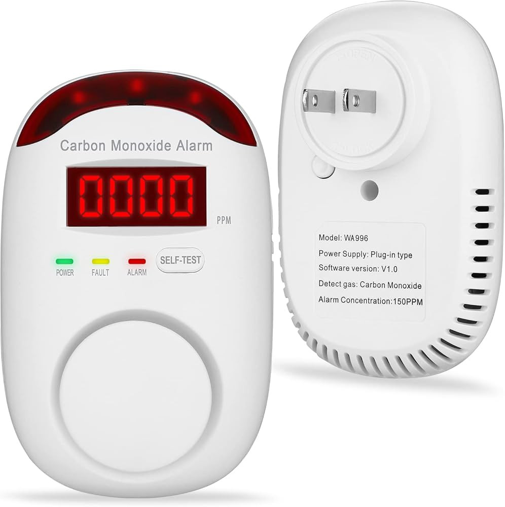 Carbon Monoxide Detector - Plug in CO Level Monitor Alarm with Digital Display Sound & Light Warn... | Amazon (US)