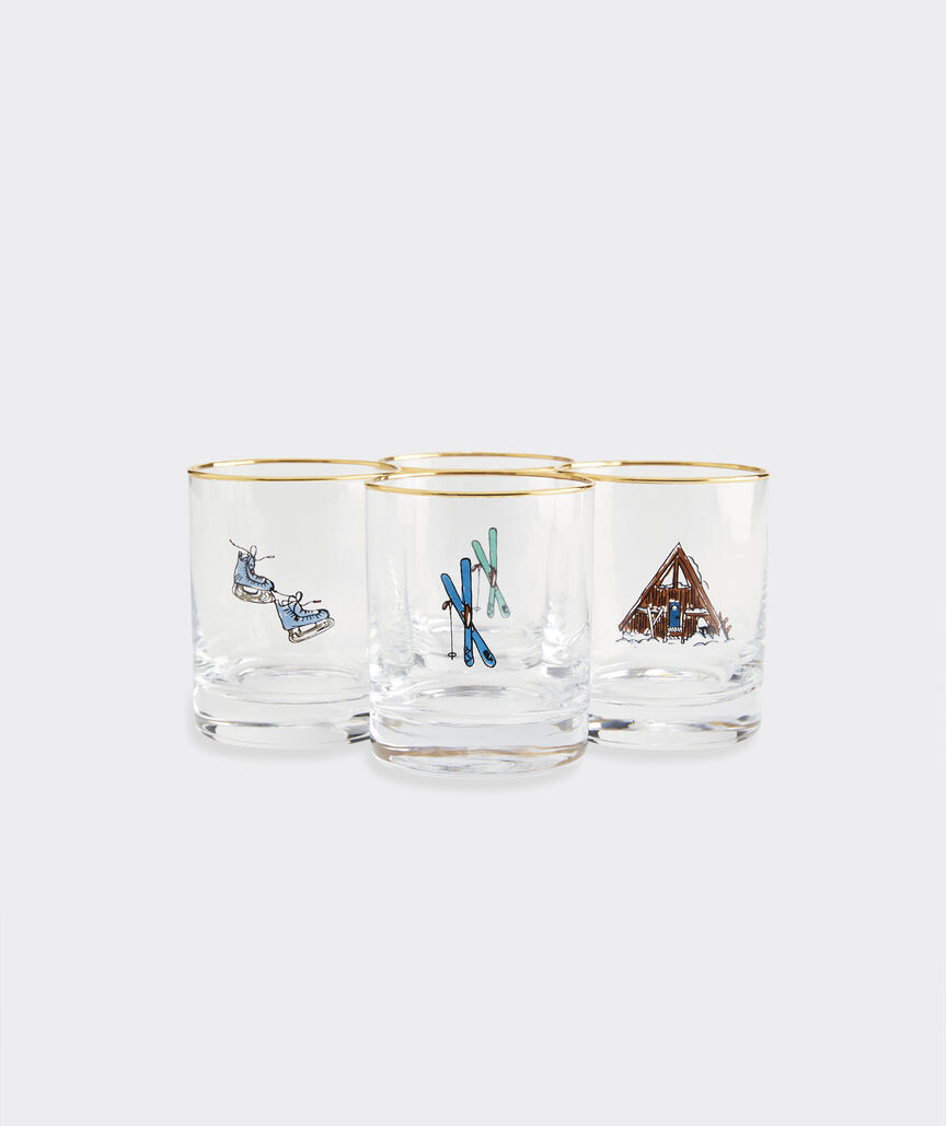 Painted Icon Gold Rim Glass Set | vineyard vines