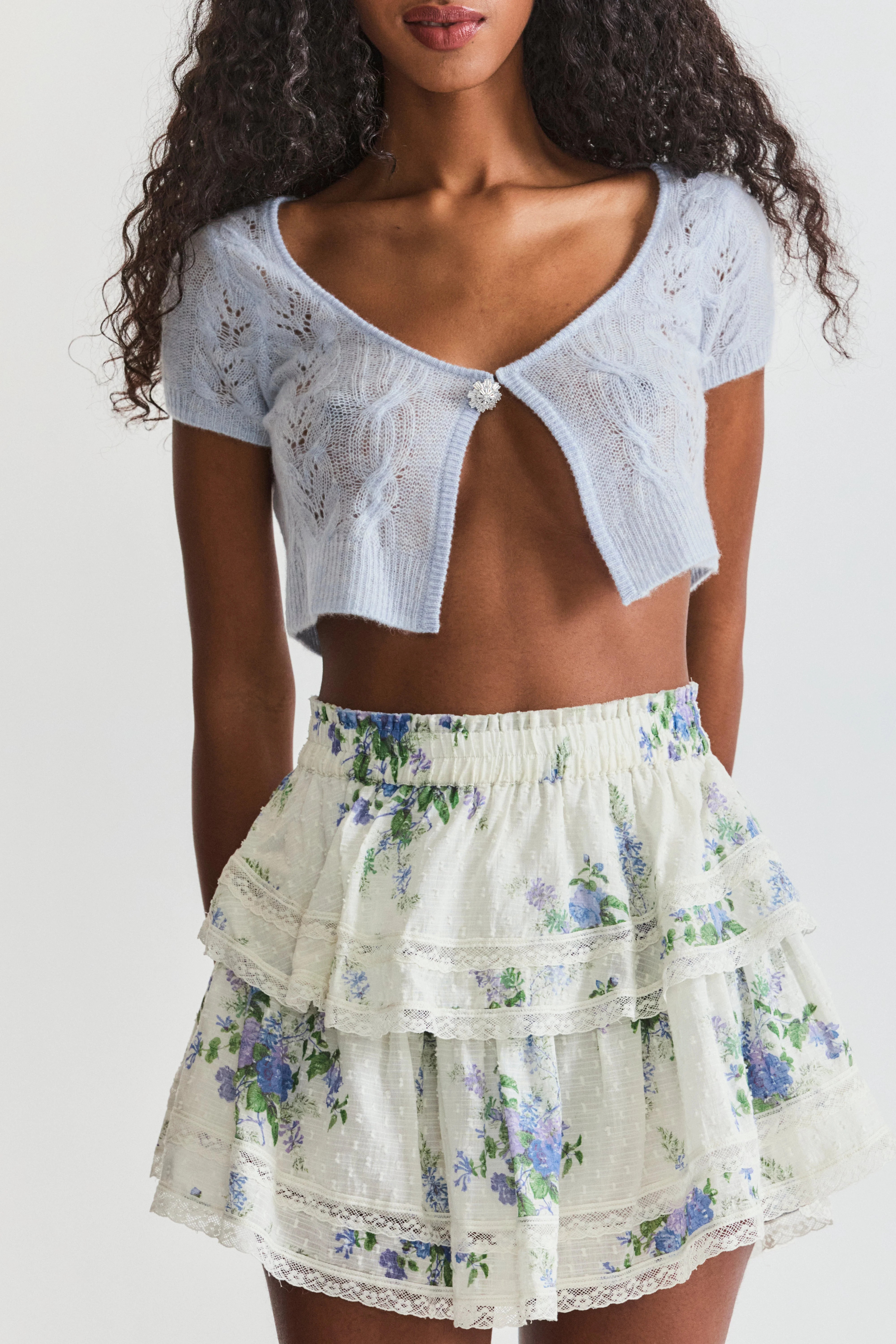 Ruffle Mini Skirt- PERRIWINKLE AQUA | LOVESHACKFANCY