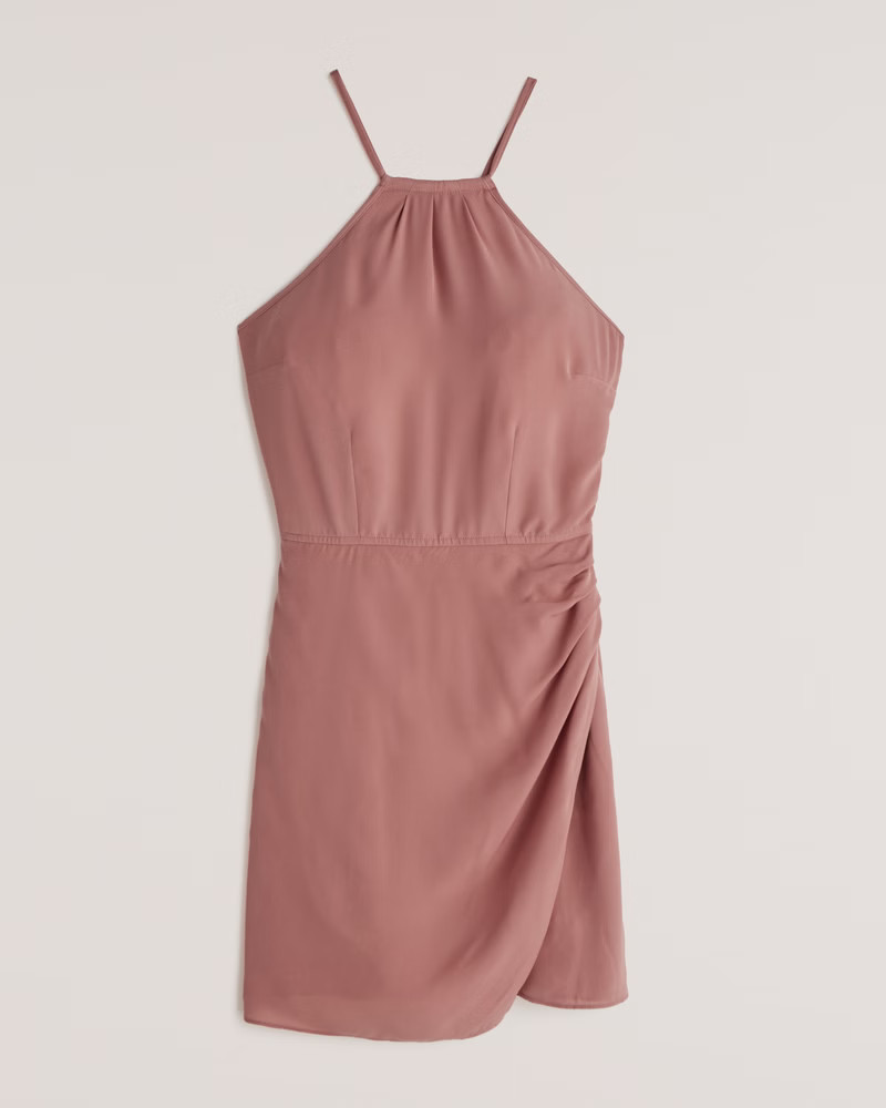 Halter Wrap Mini Dress | Abercrombie & Fitch (US)