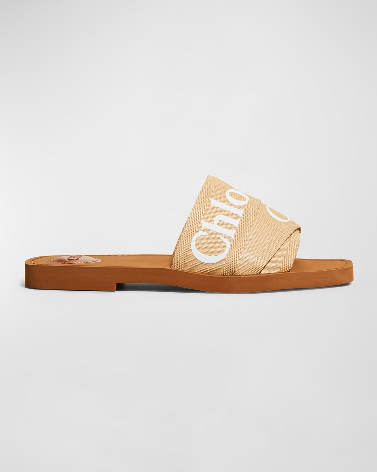 Woody Flat Logo Ribbon Slide Sandals | Neiman Marcus