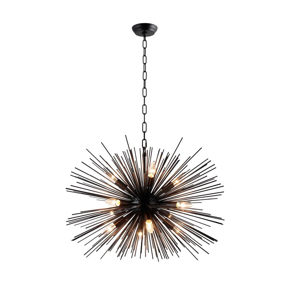 12-Light Black Sputnik Chandelier | The Home Depot