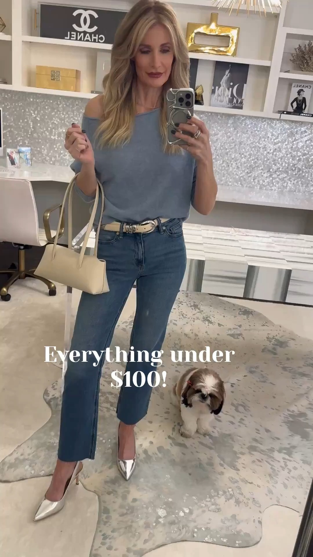 3 under-$100 pieces I’m OBSESSED with right now 🤍✨ If you’re wanting that expensive, elevated look without spending a fortune… these are so good. 1. Light Blue Cashmere Sweater (under $100!) This is one of the softest cashmere sweaters I’ve ever owned and I honestly cannot believe the price. The color is the prettiest light blue and it looks so chic with denim, trousers, or layered under a blazer. Wearing size XS. 2. Quince Straight Leg Jeans ($50!!) 👖 These jeans fit and feel like designer denim. So flattering, so comfy, and the straight leg cut is perfection for spring and summer. Wearing size 24 x 28. 3. Silver Heels ✨ The perfect statement heel for spring + summer. They instantly dress up even the simplest outfit and look amazing with denim, dresses, or white pants. Everything runs true to size and all three pieces are under $100 — which is basically unheard of for this kind of quality.  

 

#LTKdayinmylife #LTKootd #LTKOver40