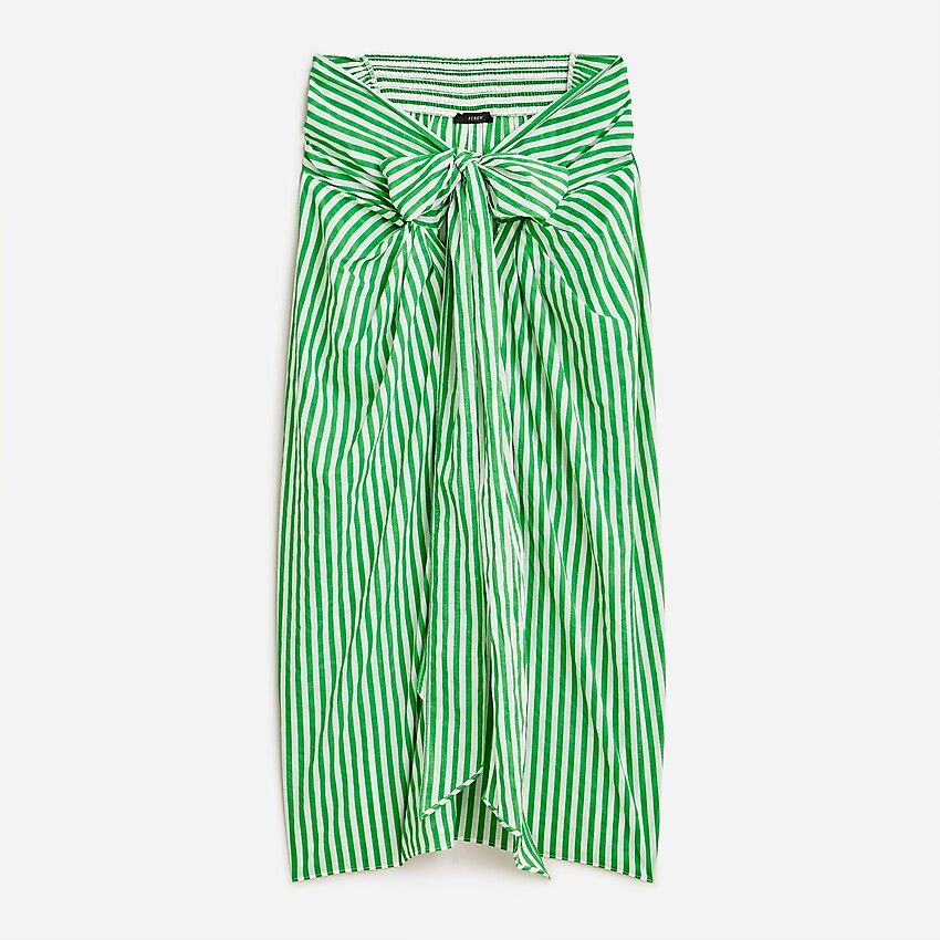 Draped sarong skirt in green stripe | J. Crew US