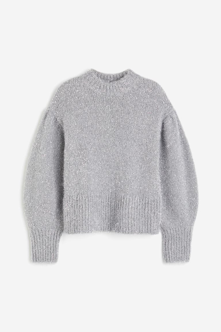 Balloon-sleeved Sweater - Light gray - Ladies | H&M US | H&M (US + CA)