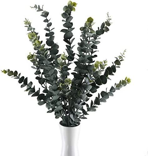 GTIDEA 34.6" Faux Eucalyptus Long Stems 3pcs Artificial Greenery Stems Artificial Eucalyptus Bran... | Amazon (US)