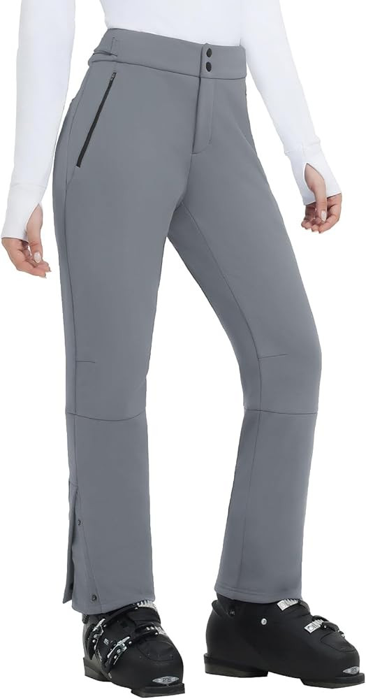 baleaf Snow Pants Womens Fleece Lined Water Resistant Insulated Softshell Winter Ski Pants with P... | Amazon (US)