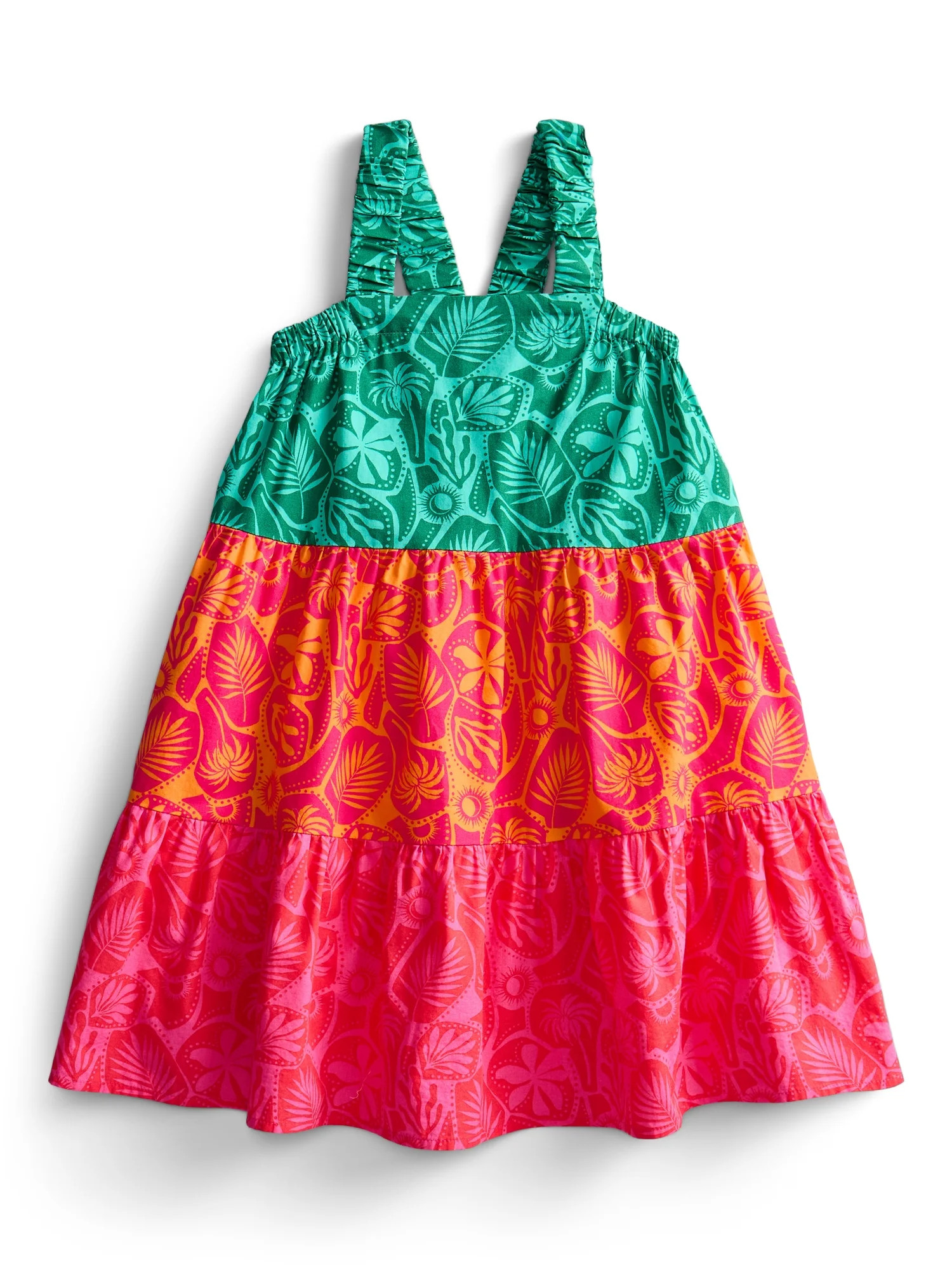 Wonder Nation Girls Cotton Tiered Swing Dress, Sizes 4-18 & Plus | Walmart (US)