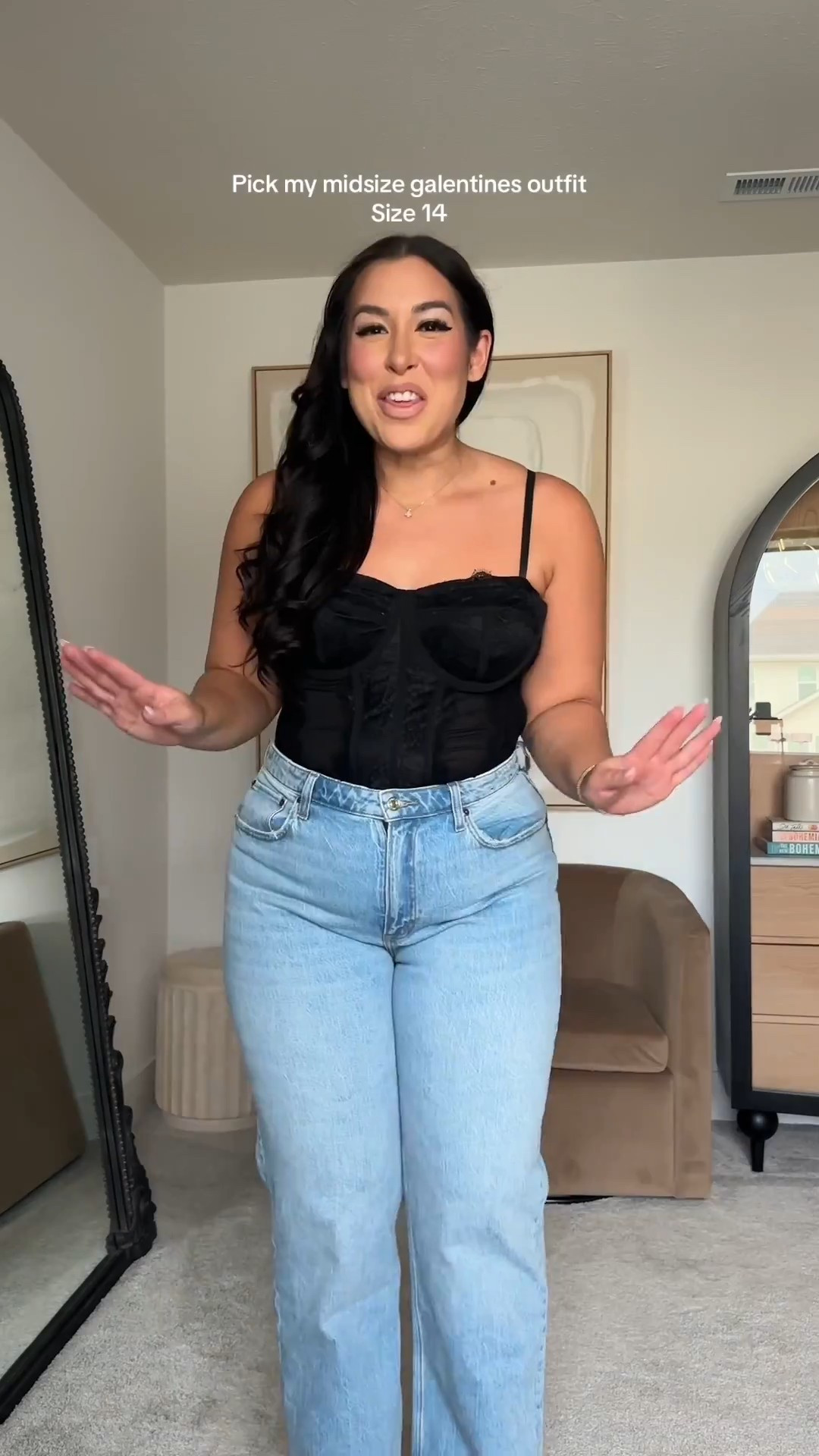 Midsize galentine’s day dresses! A corset is fun and sexy! Styling with jeans and a blazer. My jeans are on sale now!
- 
- 
- Valentine’s Day dresses, date night dresses, spring dress, long sleeve dress, girls night outfit

#LTKValentine #LTKootd #LTKSeasonal