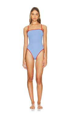 WeWoreWhat Strapless One Piece in Blue & Fiery Red from Revolve.com | Revolve Clothing (Global)