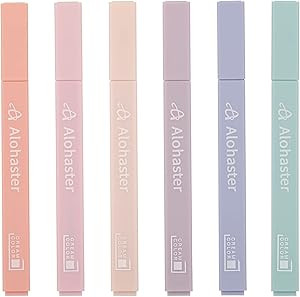 Alohaster HPSIZEE Aesthetic Cute Highlighters Mild Assorted Colors With Soft Chisel Tip, No Bleed... | Amazon (US)