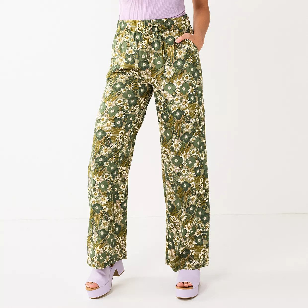 Juniors' SO® Elastic Waist Wide-Leg Pants | Kohl's