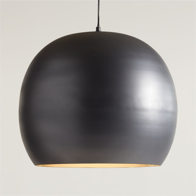 Elara Black Circular Metal Pendant Light + Reviews | Crate & Barrel | Crate & Barrel