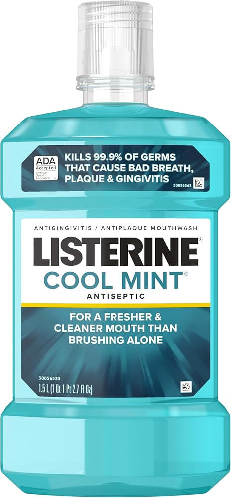 Listerine Cool Mint Antiseptic Mouthwash, Daily Oral Rinse Kills 99% of Germs that Cause Bad Brea... | Amazon (US)