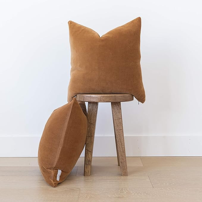 Woven Nook Decorative Velvet Throw Pillow Covers ONLY Set of 2 for Couch, Sofa, or Bed Modern Qua... | Amazon (US)