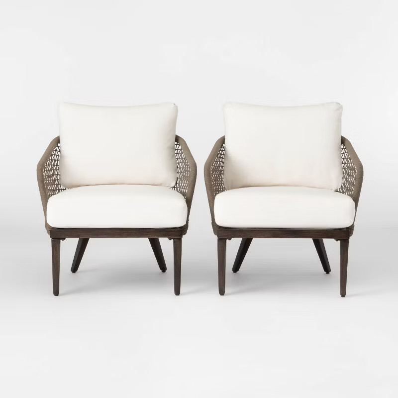 Risley 2pk Oversized Rope Patio Club Chair - Linen - Project 62™ | Target