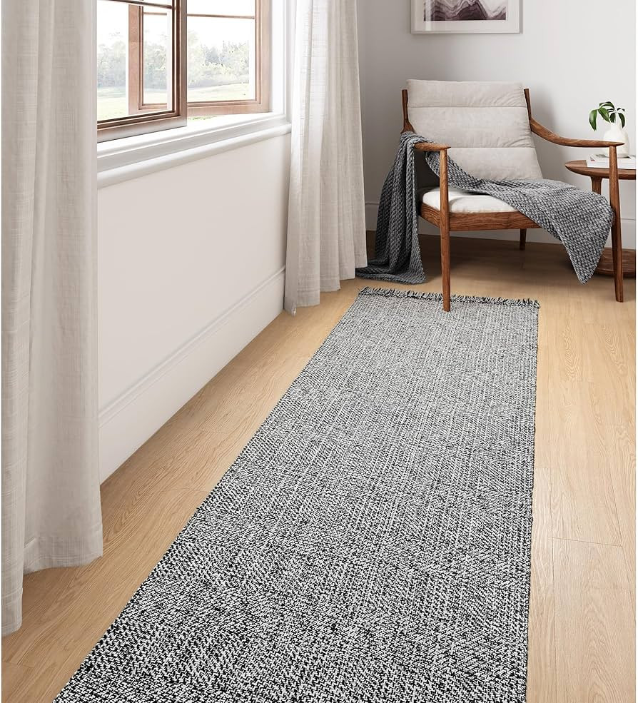 Collive Long Hallway Runner Rug 2.6' x 10', Washable Runner Indoor Entryway Rug, Black/Cream Brai... | Amazon (US)