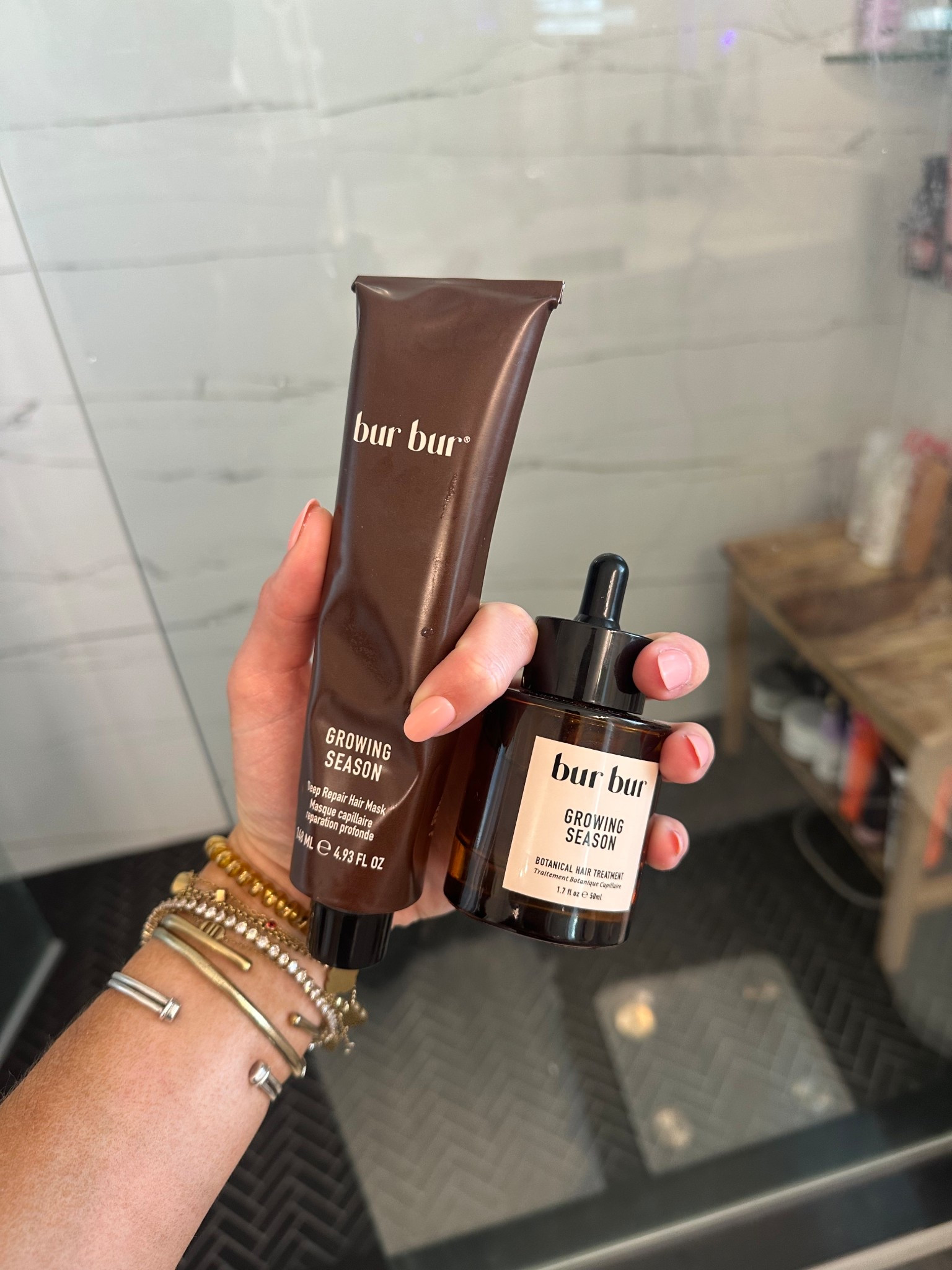 The Bur Bur Growing Season is a high performance botanical hair oil. A weekly treatment that visibly strengthens hair, adds shine, softness and supports healthy hair growth. Recommended to use at least once a week. A high-performance repair mask for dry or damaged hair. This nutrient-rich treatment is packed with strengthening plant proteins, botanical butters, and restorative oils to deeply recondition, protect, and help prevent breakage. It helps rebuild hairs strength and resilience, leaving it supple, healthy, and visibly renewed.

#LTKBeauty #LTKgrwm #LTKselfcare