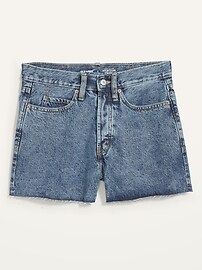 Higher High-Waisted Button-Fly Sky-Hi A-Line Cut-Off Non-Stretch Jean Shorts for Women -- 3-inch ... | Old Navy (US)
