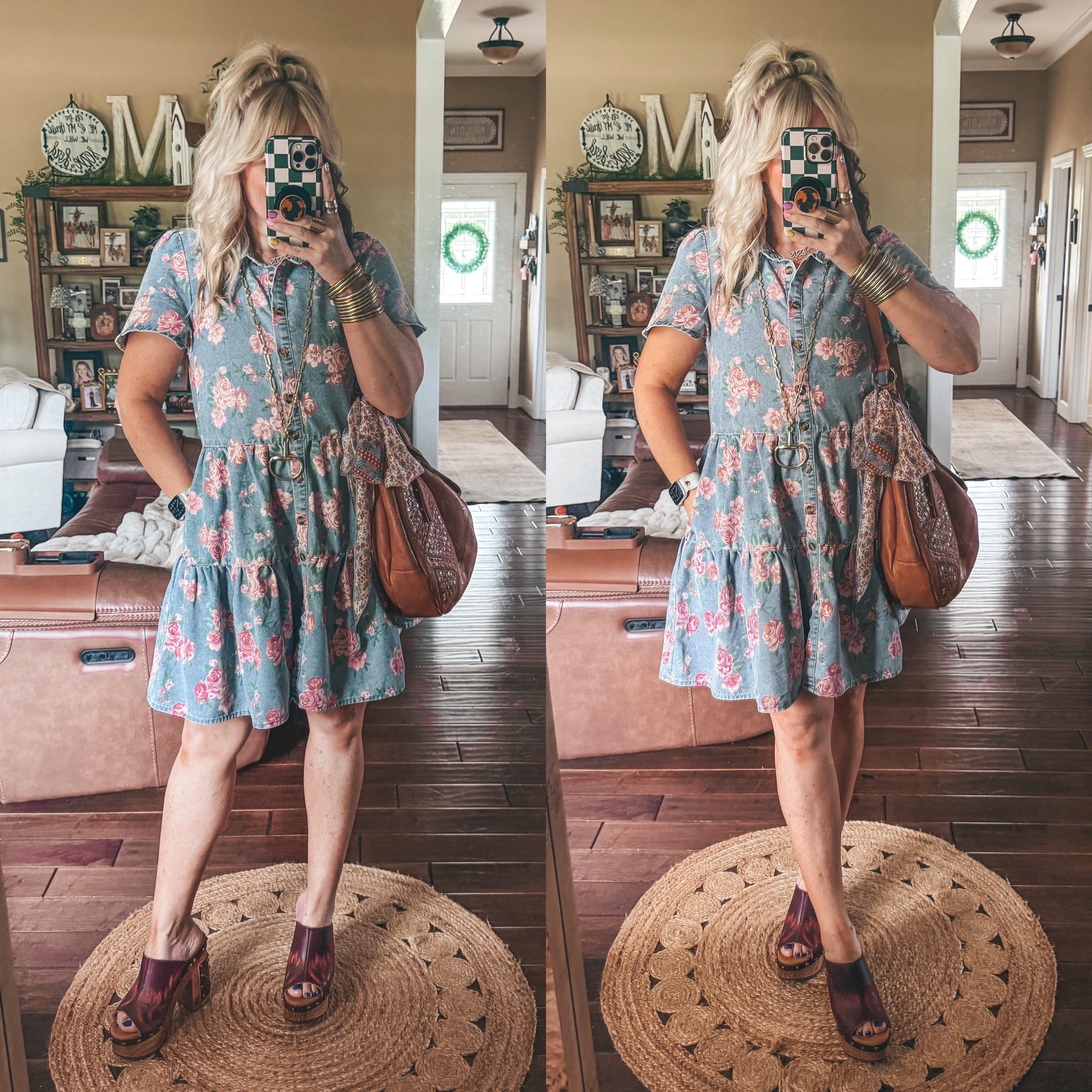 This denim dress is so cute! It also comes in a darker denim. 
Dress M
Sandals true to size 

✨Horsebit necklace is @kcchicdesigns save there with code MANDIE 
✨Earrings are @twistedsilver and part of the twisted girls club save there with code MANDIE


#LTKgrwm #LTKootd #LTKOver40