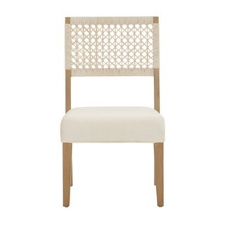 Kallie Woven Dining Chairs with Handcrafted Hardwood & Off White Linen Seat | Ballard Designs, Inc.