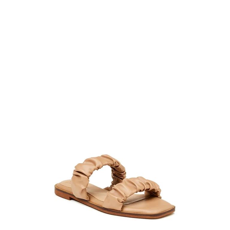 Time and Tru Women's Ruched Strap Sandals - Walmart.com | Walmart (US)