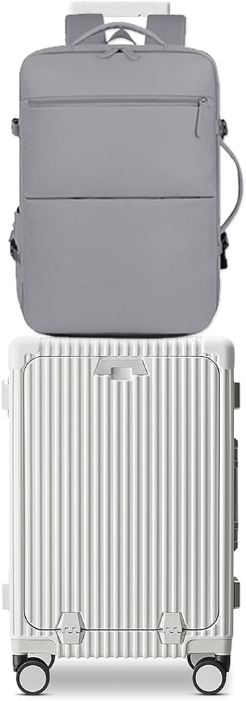 feilario 2 Piece Set 20in Zipperless Aluminium Frame PC Hard Shell Spinner Wheels Luggage, Built-... | Amazon (US)
