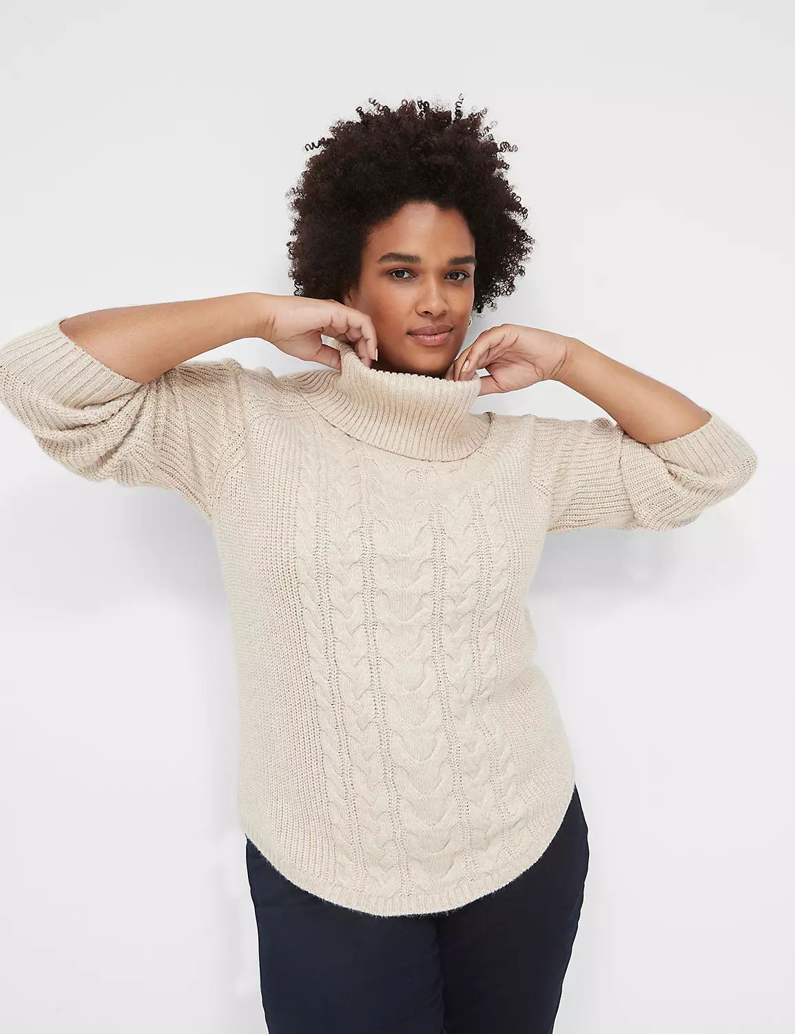 Cowlneck Cable Sweater | LaneBryant | Lane Bryant (US)
