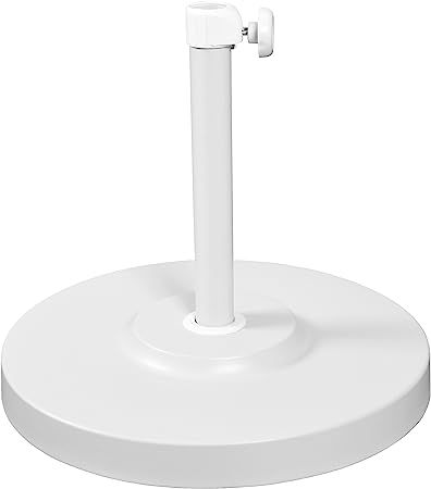 California Umbrella 50 lbs. Round Concrete Weighted Powdercoated Steel Umbrella Base, White Frame | Amazon (US)