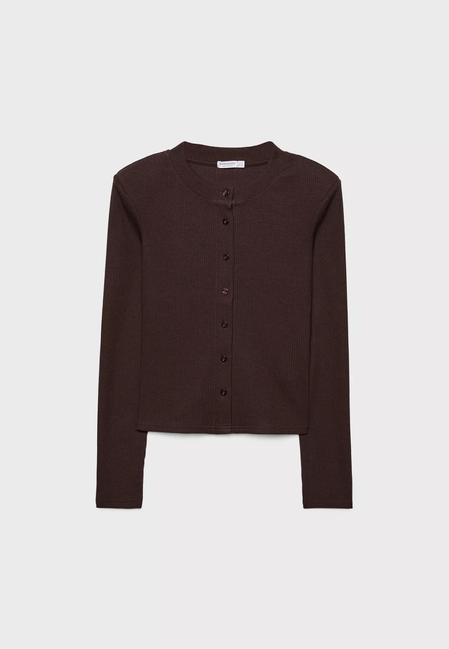 Knit cardigan with padded shoulders - Women's fashion | Stradivarius United Kingdom | Stradivarius (UK)