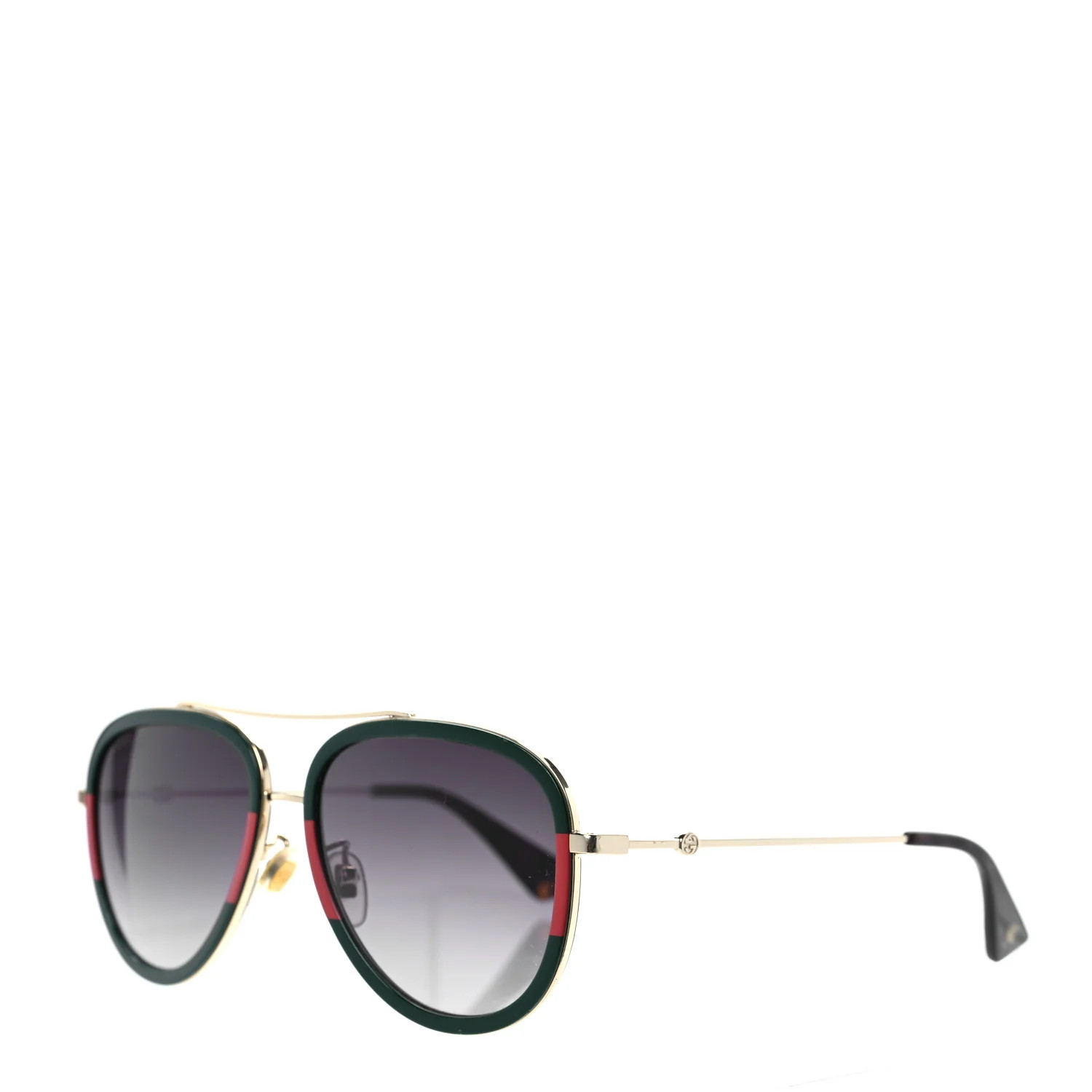 GUCCI Web Aviator Sunglasses GG0062S Green Red | FASHIONPHILE (US)