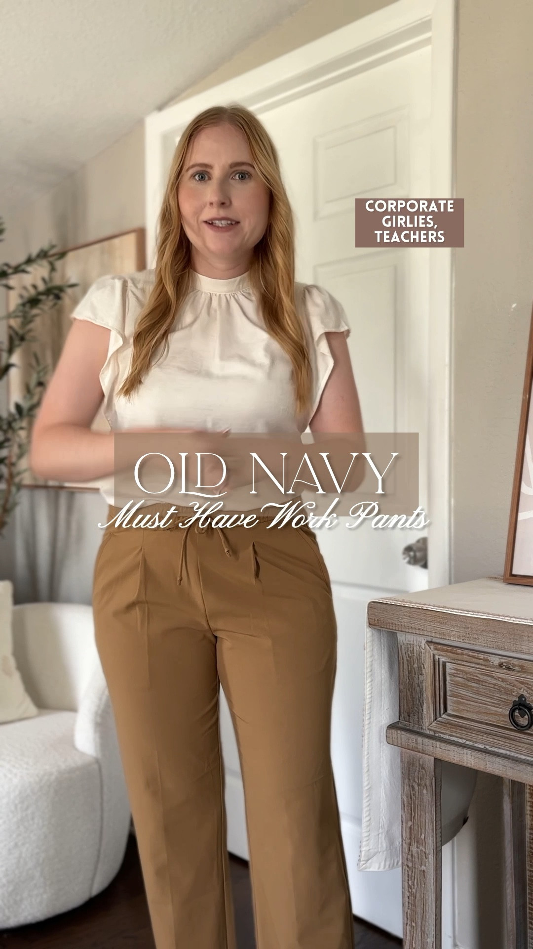 High-Waisted Billie Straight Trouser from Old Navy - I’m wearing a size medium, these work pants fit true to size! Come in more colors and patterns for the fall too #workoutfit #teacheroutfit #affordablebyamanda , old navy, old navy style 

#LTKVideo #LTKWorkwear #LTKBacktoSchool