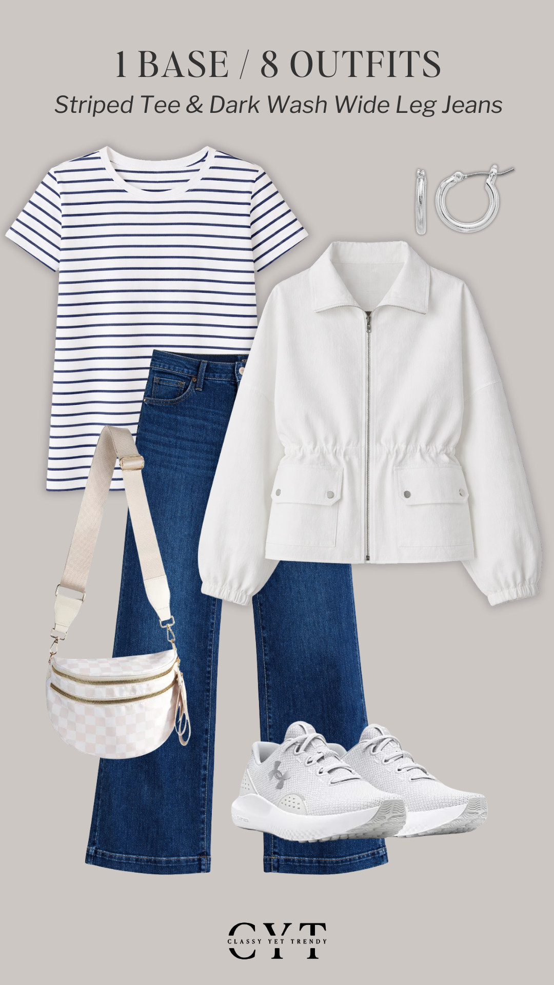 1 Base, 8 Outfits for Spring - all at @Kohls  🌸 8 ways to wear two classic and timeless wardrobe staples: a striped tee and dark wash wide leg jeans ✔️ Mix and match layers, shoes and accessories to create different looks.  #kohlspartner #kohlsfinds #ad 

Shirt, tee, top, cardigan, blazer, jacket, jeans, loafers, ballet flats, mary jane shoes, sneakers

#springjacket #springstyle 

 