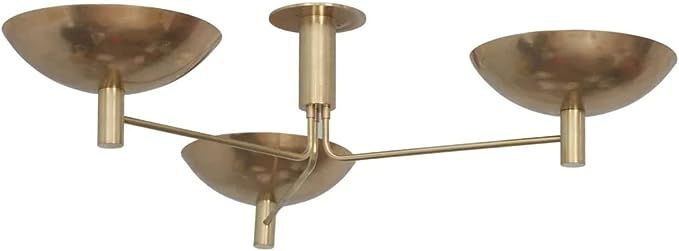 NauticalMart 3 Light Domed Uplight Mid Century Modern Raw Brass Sputnik Chandelier Light Fixture ... | Amazon (US)
