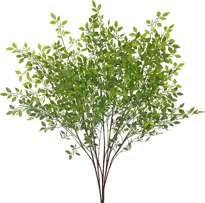 3 Pcs Faux Greenery Stems for Vase 43.3 inch Artificial Branches with Leaves Nandina Fake Plants ... | Amazon (US)