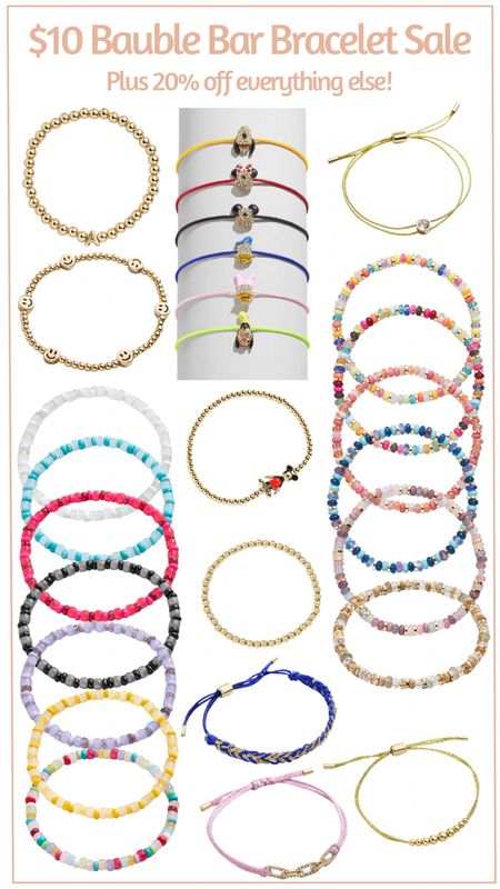 Stacking bracelets are $10 now at bauble bar! These are so cute!!! Plus save 20% off everything else, including personalized items! These would make amazing graduation gifts, birthday gifts, personalized something for new moms too! 

#LTKfindsunder50 #LTKsalealert #LTKGiftGuide