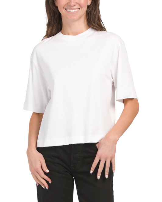 Pima Cotton Wide Sleeve Cropped Tee | TJ Maxx