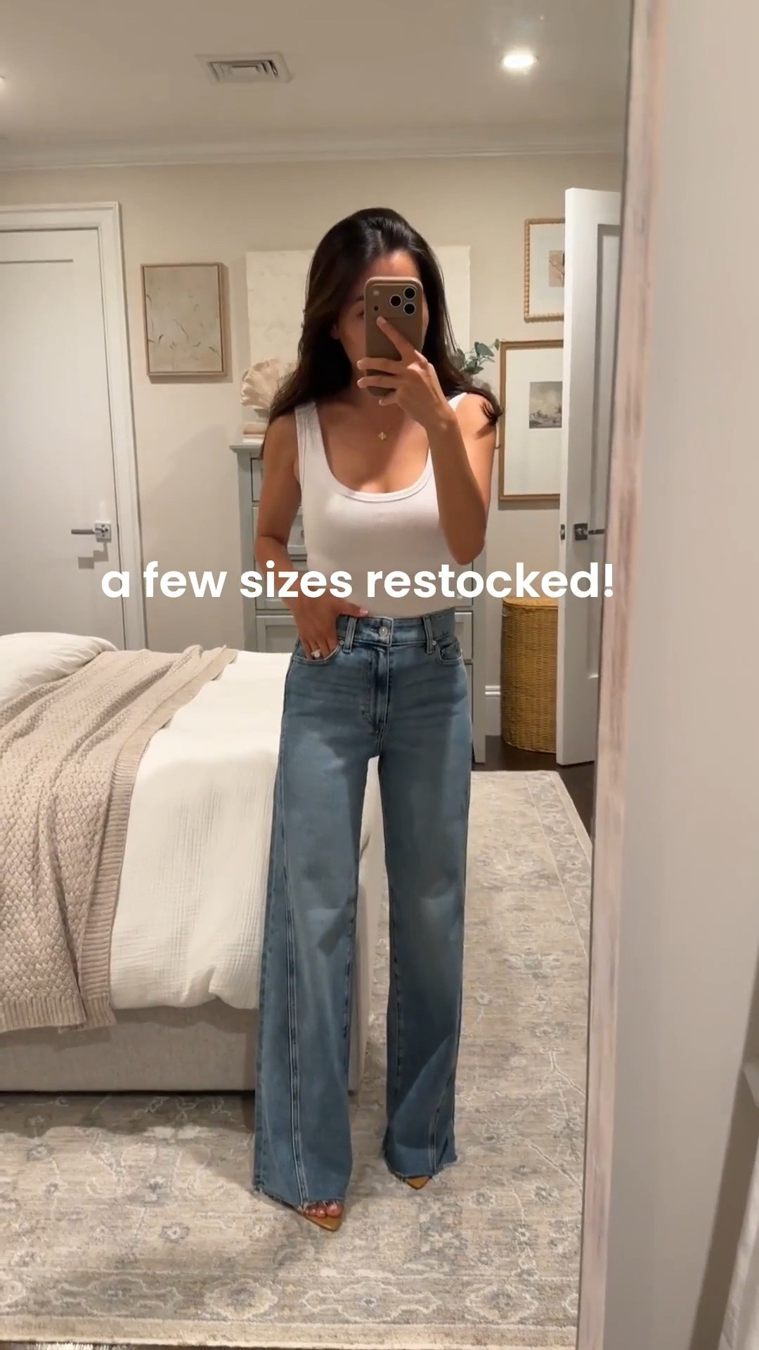 • Sale Paige Anessa jeans 24 “Explorer” wash, TTS and longer full length. Petites can cut the hems shorter. This pair has a 10.75” rise and 30” inseam and I’m trying on with 3” heels.

This same twist seam Anessa also comes in a petite friendly 27” length that just went on sale! 
• mango heels 5
• Abercrombie built in bra tank XS the bottom half is a little semi sheer on the white color 

Nordstrom sale , designer denim on sale

#LTKPetite #LTKSaleAlert #LTKPetite #LTKSaleAlert