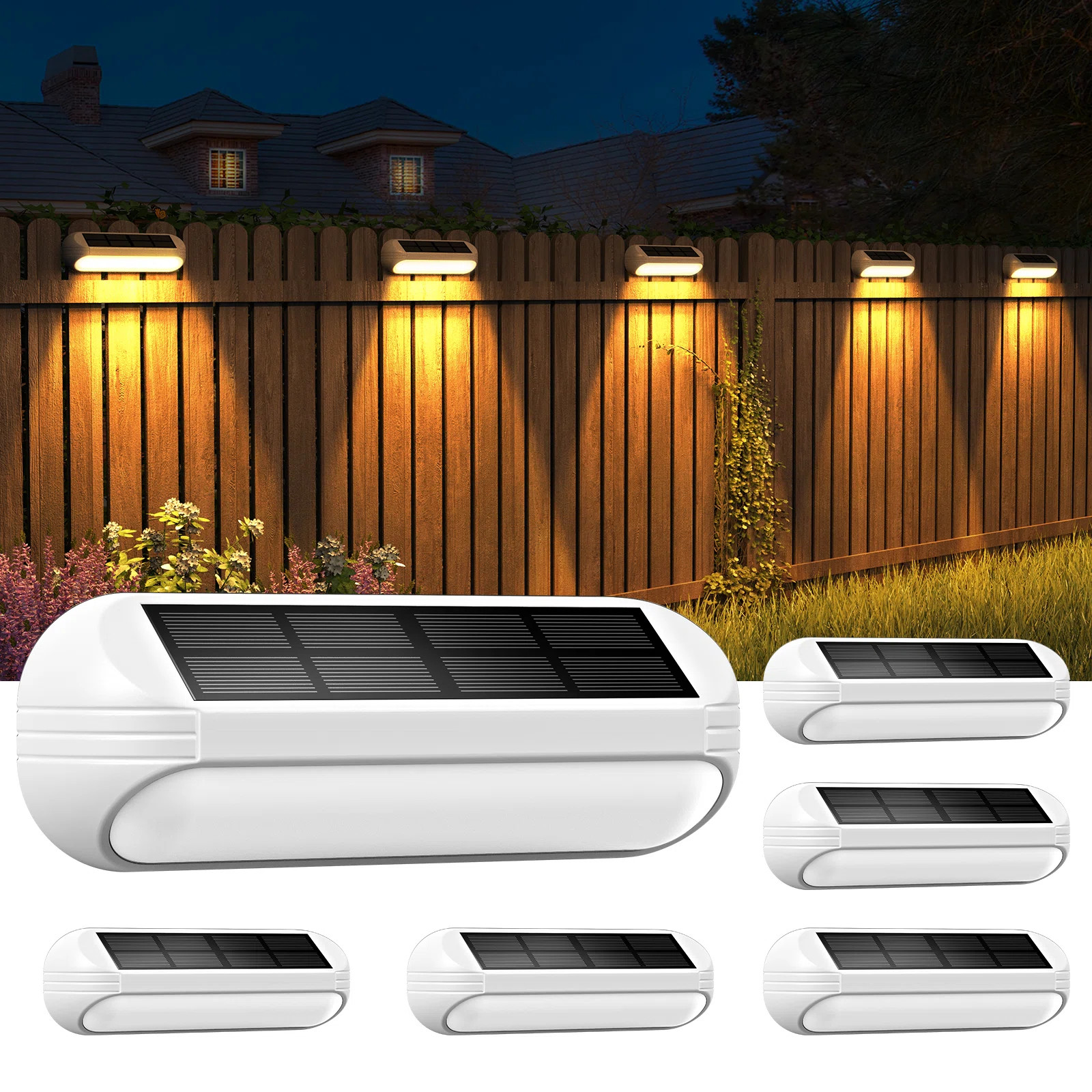 WdtPro Solar Deck Lights Outdoor, Wdtpro 4 Pack Fence Solar Outdoor Lights Waterproof Solar Step ... | Wayfair North America